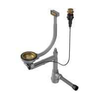 Арматура с клапаном-автоматом для одночашевых моек с прямоугольным переливом и декоративным элементом для корзины WK-1-A-AB