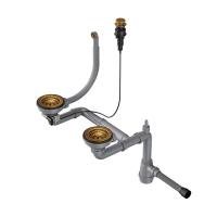 Арматура с клапаном-автоматом для полуторачашевых моек с круглым переливом WK-1.5-CL-R-A-AB022