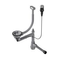 Арматура с клапаном-автоматом для одночашевых моек с прямоугольным переливом и декоративным элементом для корзины WK-1-A-IN