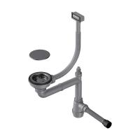 Арматура для одночашевых моек с прямоугольным переливом и декоративным элементом для корзины WK-1C-GM