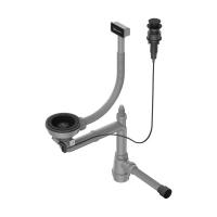 Арматура с клапаном-автоматом для одночашевых моек с прямоугольным переливом и декоративным элементом для корзины WK-1-A-GB