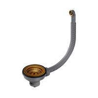 Перелив и выпуск со стоп-вентилем D-01-AB античная латунь