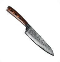 Нож из премиальной дамасской стали Damascus Suminagashi Сантоку
